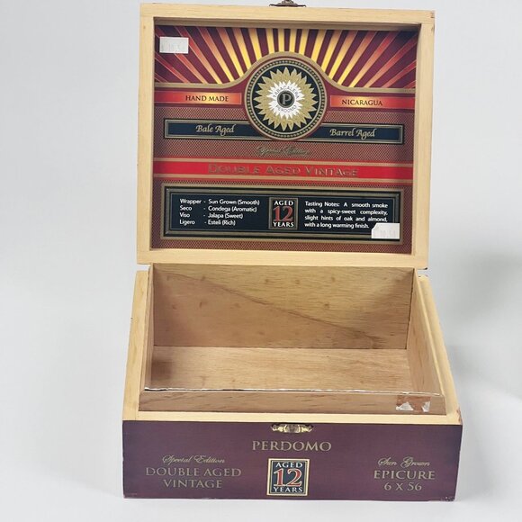 Two Empty Cigar Boxes Cohiba Nicaragua & Perdomo 12 Year Bourbon Barrel Aged - Picture 3 of 13